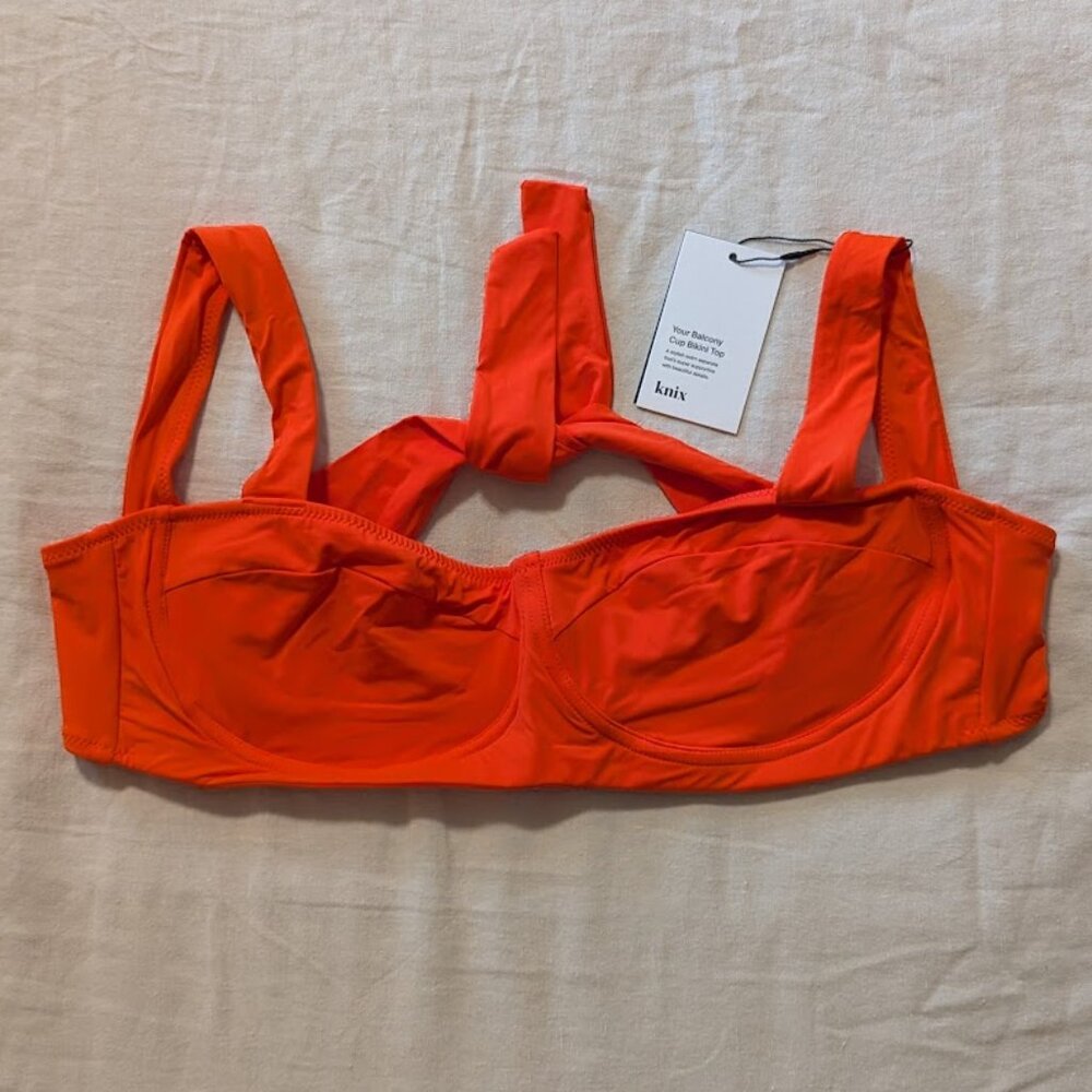 NWT Knix Orange Zest Your Balcony Cup Bikini Top Sz L1